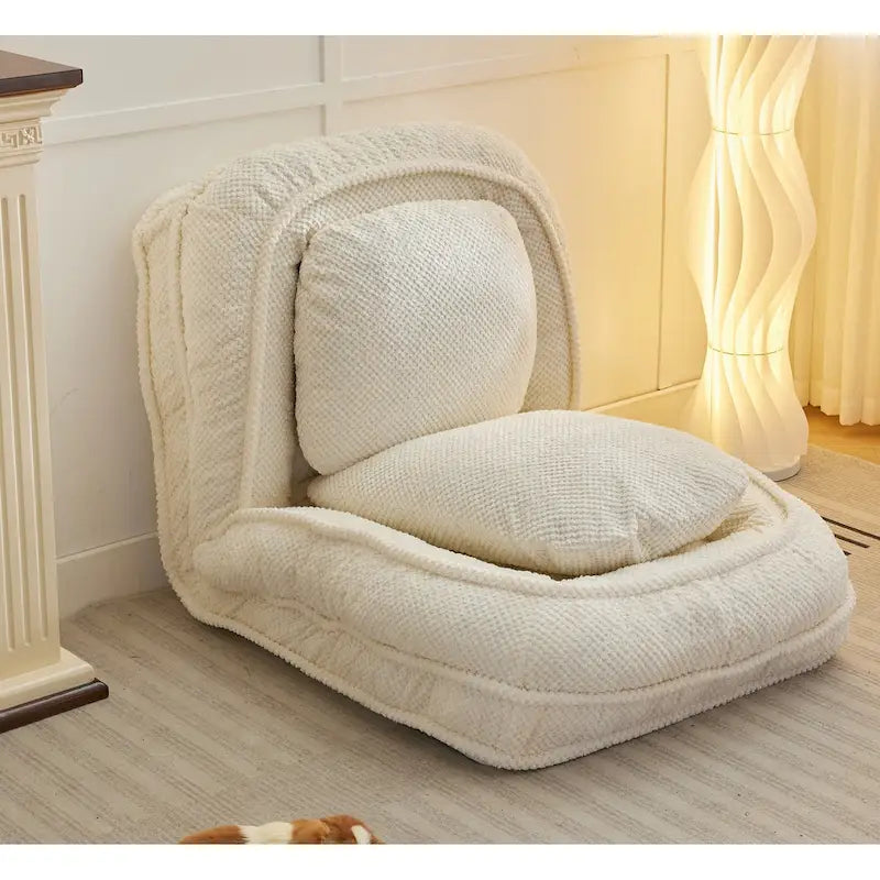 Chaise longue regolabile bianca 47.8 con schienale alto