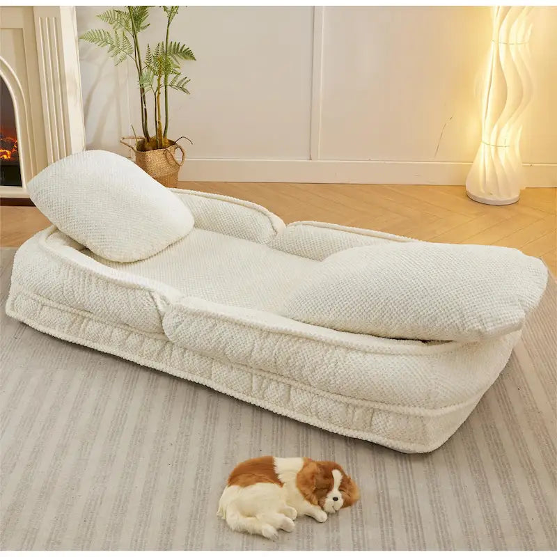 Chaise longue regolabile bianca 47.8 con schienale alto