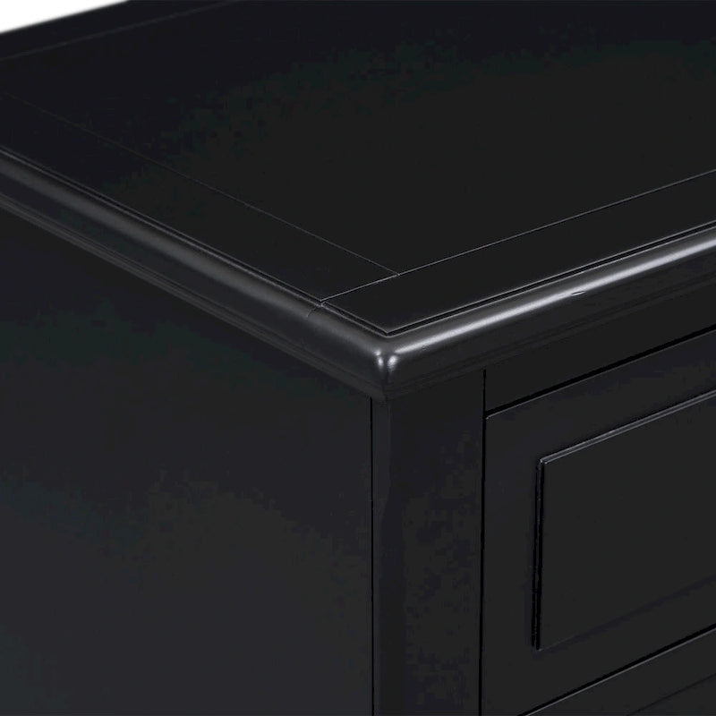 Comodino moderno di metà secolo, armadietti in legno con maniglia in metallo a 3 cassetti, tavolino da ingresso con gambe in legno massello