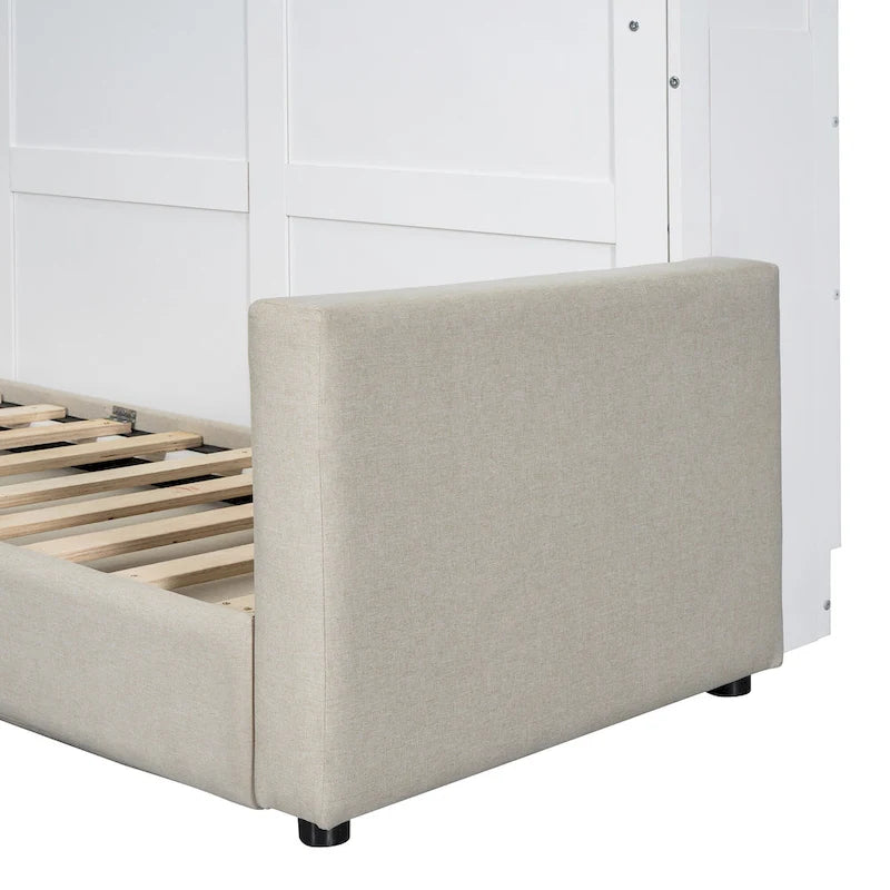 Letto Murphy Convertibile Matrimoniale e Divano - Design Salvaspazio 2 in 1 con Contenitore Integrato, Meccanismo a Doppio Pistone
