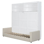 Letto Murphy Convertibile Matrimoniale e Divano - Design Salvaspazio 2 in 1 con Contenitore Integrato, Meccanismo a Doppio Pistone