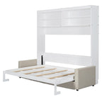 Letto Murphy Convertibile Matrimoniale e Divano - Design Salvaspazio 2 in 1 con Contenitore Integrato, Meccanismo a Doppio Pistone