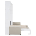 Letto Murphy Convertibile Matrimoniale e Divano - Design Salvaspazio 2 in 1 con Contenitore Integrato, Meccanismo a Doppio Pistone