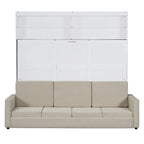 Letto Murphy Convertibile Matrimoniale e Divano - Design Salvaspazio 2 in 1 con Contenitore Integrato, Meccanismo a Doppio Pistone
