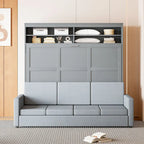 Letto Murphy Convertibile Matrimoniale e Divano - Design Salvaspazio 2 in 1 con Contenitore Integrato, Meccanismo a Doppio Pistone