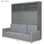 Letto Murphy Convertibile Matrimoniale e Divano - Design Salvaspazio 2 in 1 con Contenitore Integrato, Meccanismo a Doppio Pistone