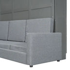 Letto Murphy Convertibile Matrimoniale e Divano - Design Salvaspazio 2 in 1 con Contenitore Integrato, Meccanismo a Doppio Pistone