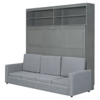 Letto Murphy Convertibile Matrimoniale e Divano - Design Salvaspazio 2 in 1 con Contenitore Integrato, Meccanismo a Doppio Pistone