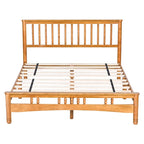 Elegant houten platformbed in eiken stijl, queen-size, met hoofdbord voor de slaapkamer