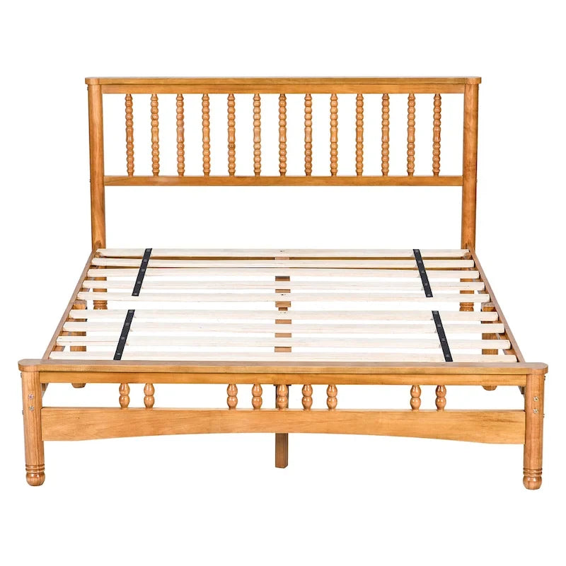 Letto a piattaforma matrimoniale in legno in rovere elegante con testiera per camera da letto
