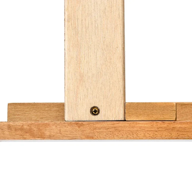 Elegant houten platformbed in eiken stijl, queen-size, met hoofdbord voor de slaapkamer