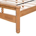 Elegant houten platformbed in eiken stijl, queen-size, met hoofdbord voor de slaapkamer