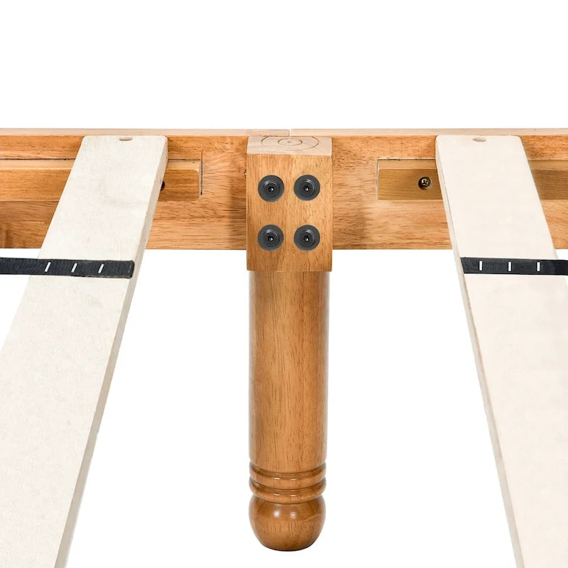 Elegant houten platformbed in eiken stijl, queen-size, met hoofdbord voor de slaapkamer