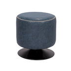 Pouf rotondo rivestito vintage