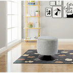 Pouf rotondo rivestito vintage