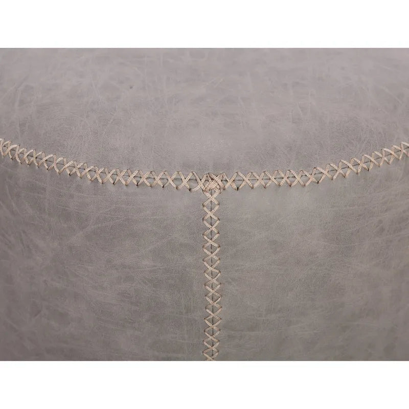 Pouf rotondo rivestito vintage