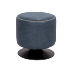 Pouf rotondo rivestito vintage
