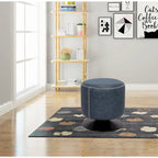 Pouf rotondo rivestito vintage