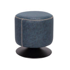 Pouf rotondo rivestito vintage