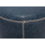 Pouf rotondo rivestito vintage