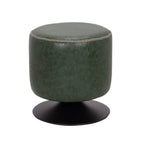 Pouf rotondo rivestito vintage