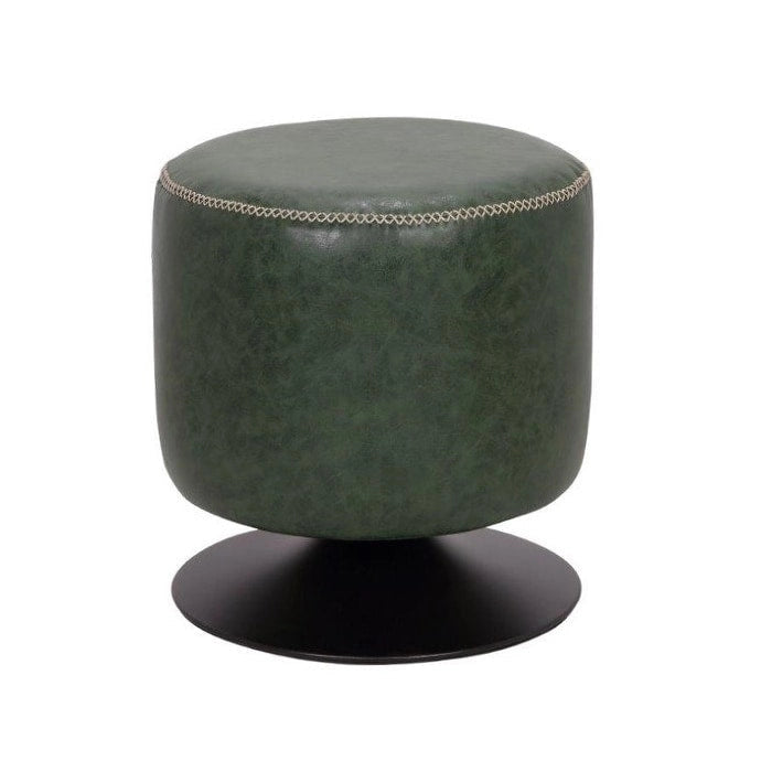 Pouf rotondo rivestito vintage