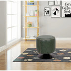 Pouf rotondo rivestito vintage