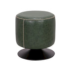 Pouf rotondo rivestito vintage