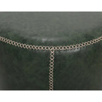 Pouf rotondo rivestito vintage