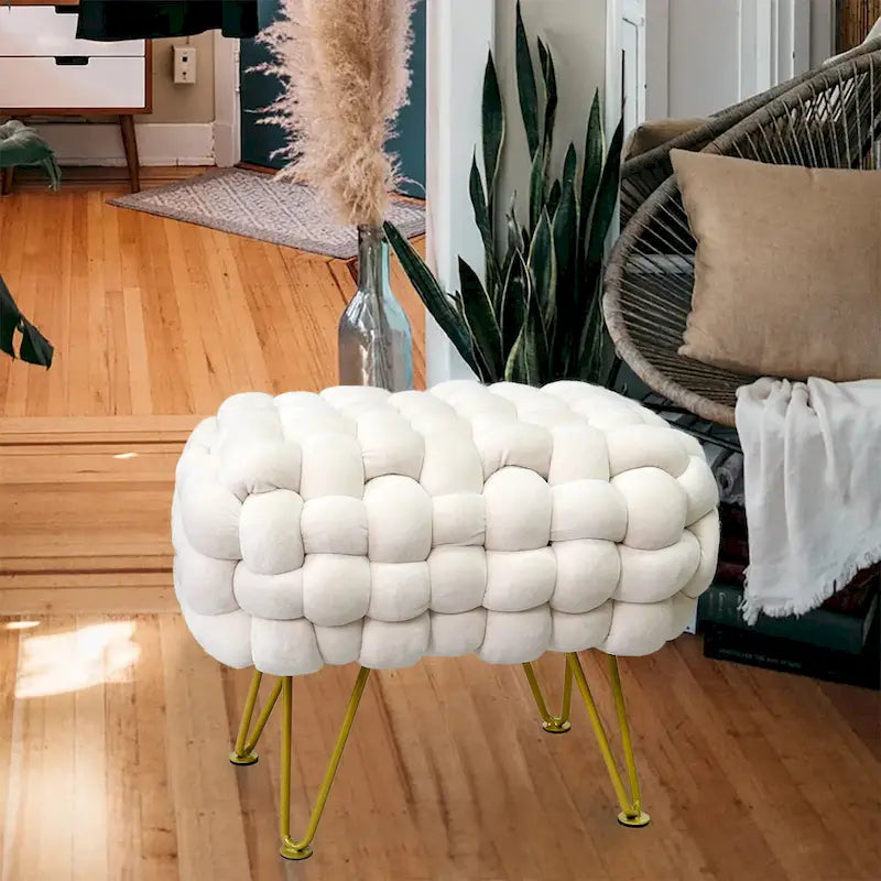 Samt-Pouf-Hocker 27x20x20
