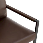 Poltrona imbottita in pelle PU stile Moderno Vintage, Poltrone accentate Mid-Century con telaio in acciaio, Poltrone relax