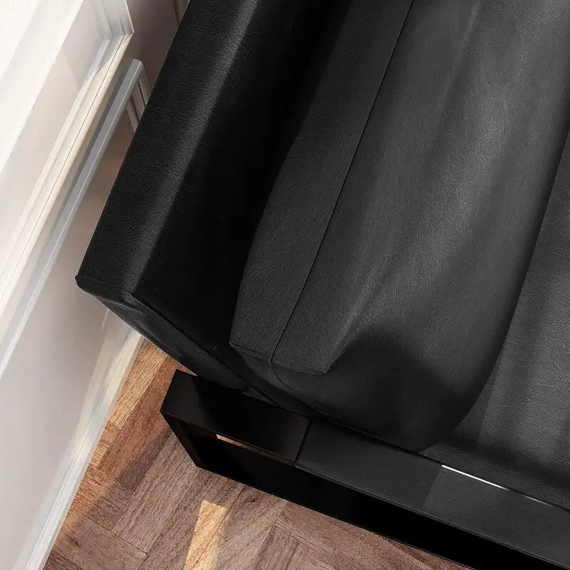 Poltrona imbottita in pelle PU stile Moderno Vintage, Poltrone accentate Mid-Century con telaio in acciaio, Poltrone relax