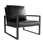 Poltrona imbottita in pelle PU stile Moderno Vintage, Poltrone accentate Mid-Century con telaio in acciaio, Poltrone relax
