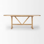 Tavolo da pranzo in legno massello marrone chiaro 84 pollici - 84L x 42P x 30A
