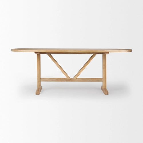 Tavolo da pranzo in legno massello marrone chiaro 84 pollici - 84L x 42P x 30A