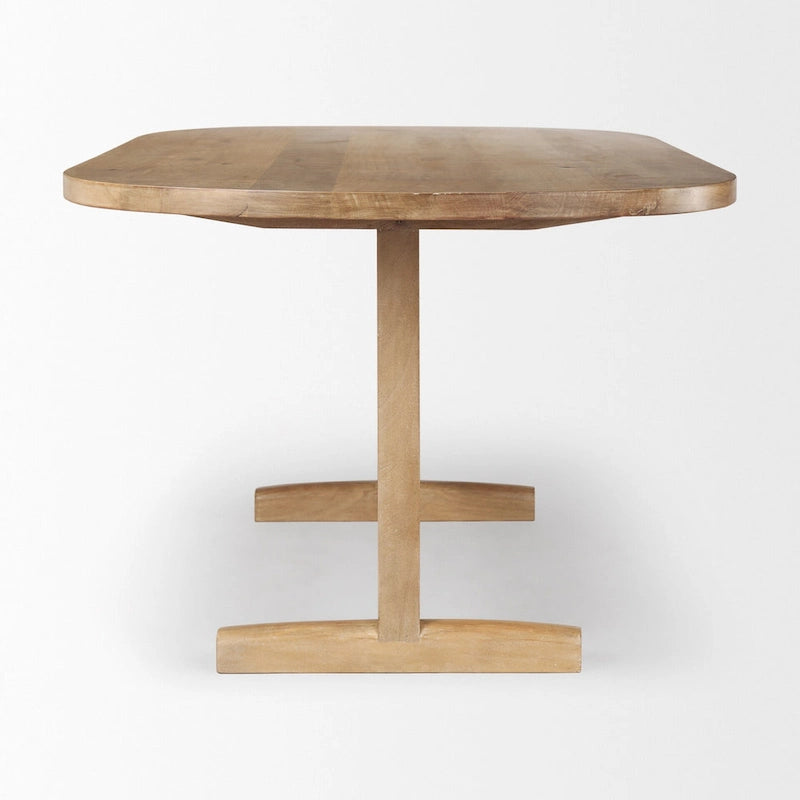 Tavolo da pranzo in legno massello marrone chiaro 84 pollici - 84L x 42P x 30A