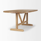 Tavolo da pranzo in legno massello marrone chiaro 84 pollici - 84L x 42P x 30A