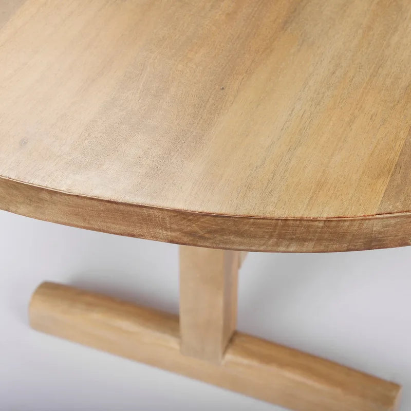 Tavolo da pranzo in legno massello marrone chiaro 84 pollici - 84L x 42P x 30A