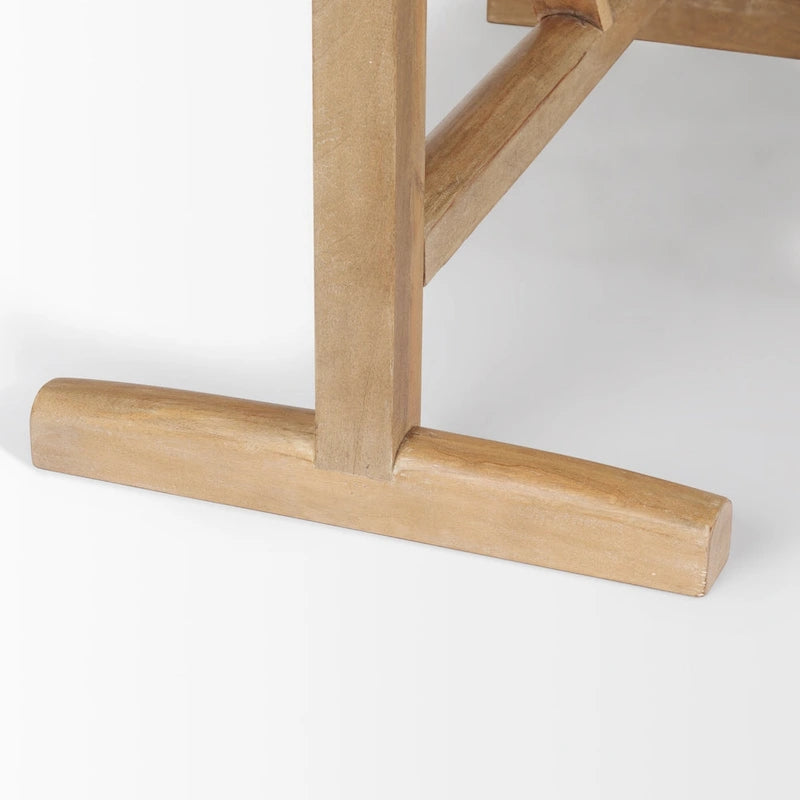 Tavolo da pranzo in legno massello marrone chiaro 84 pollici - 84L x 42P x 30A
