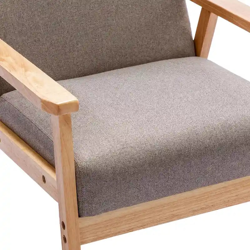 Poltrona lounge in legno con seduta imbottita