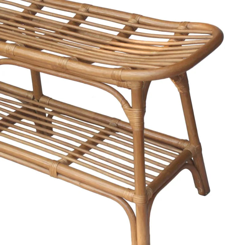 Panca in Rattan con Ripiano