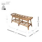 Panca in Rattan con Ripiano