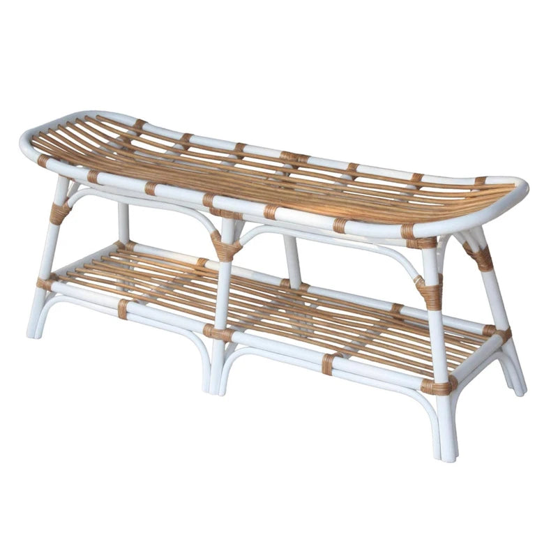 Panca in Rattan con Ripiano