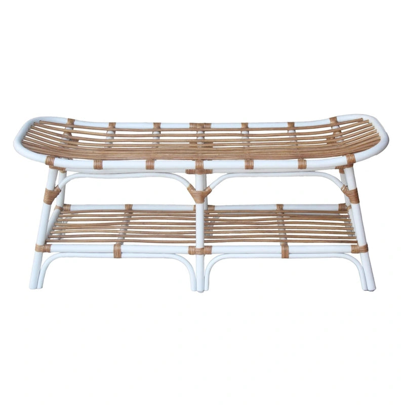 Panca in Rattan con Ripiano