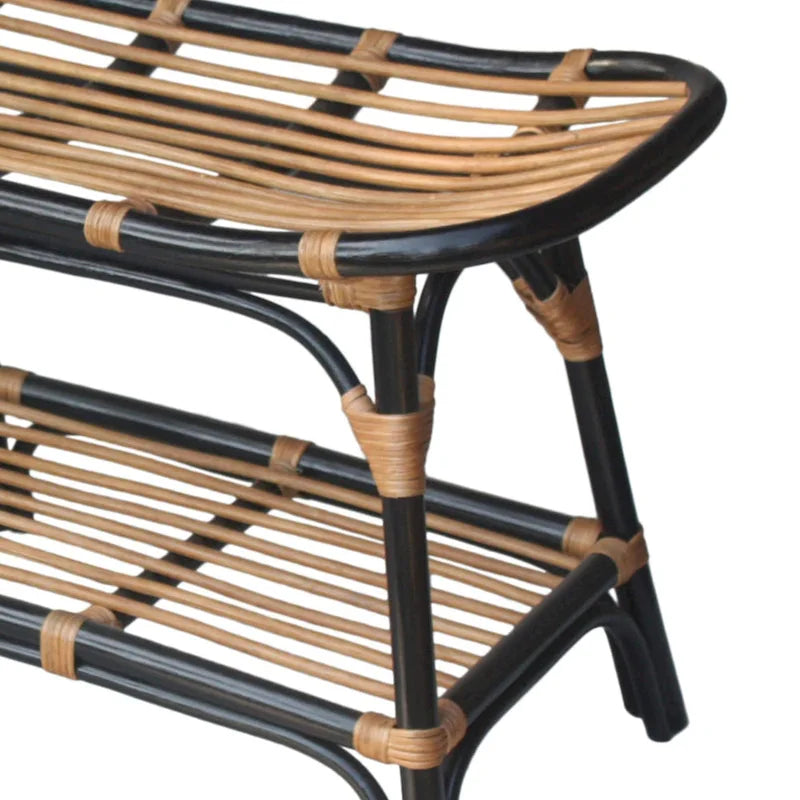 Panca in Rattan con Ripiano