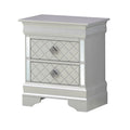 Comodino a 2 cassetti in Legno Specchiato