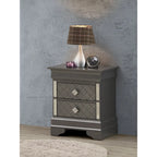 Comodino a 2 cassetti in Legno Specchiato
