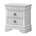 Comodino a 2 cassetti in Legno Specchiato