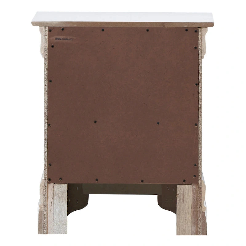 Comodino a 2 cassetti in Legno Specchiato
