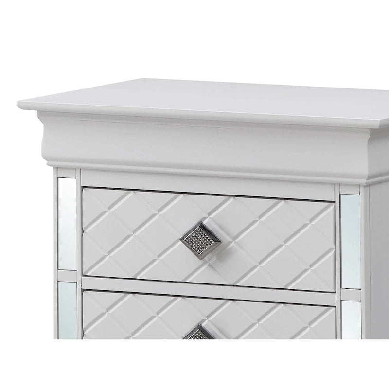 Comodino a 2 cassetti in Legno Specchiato